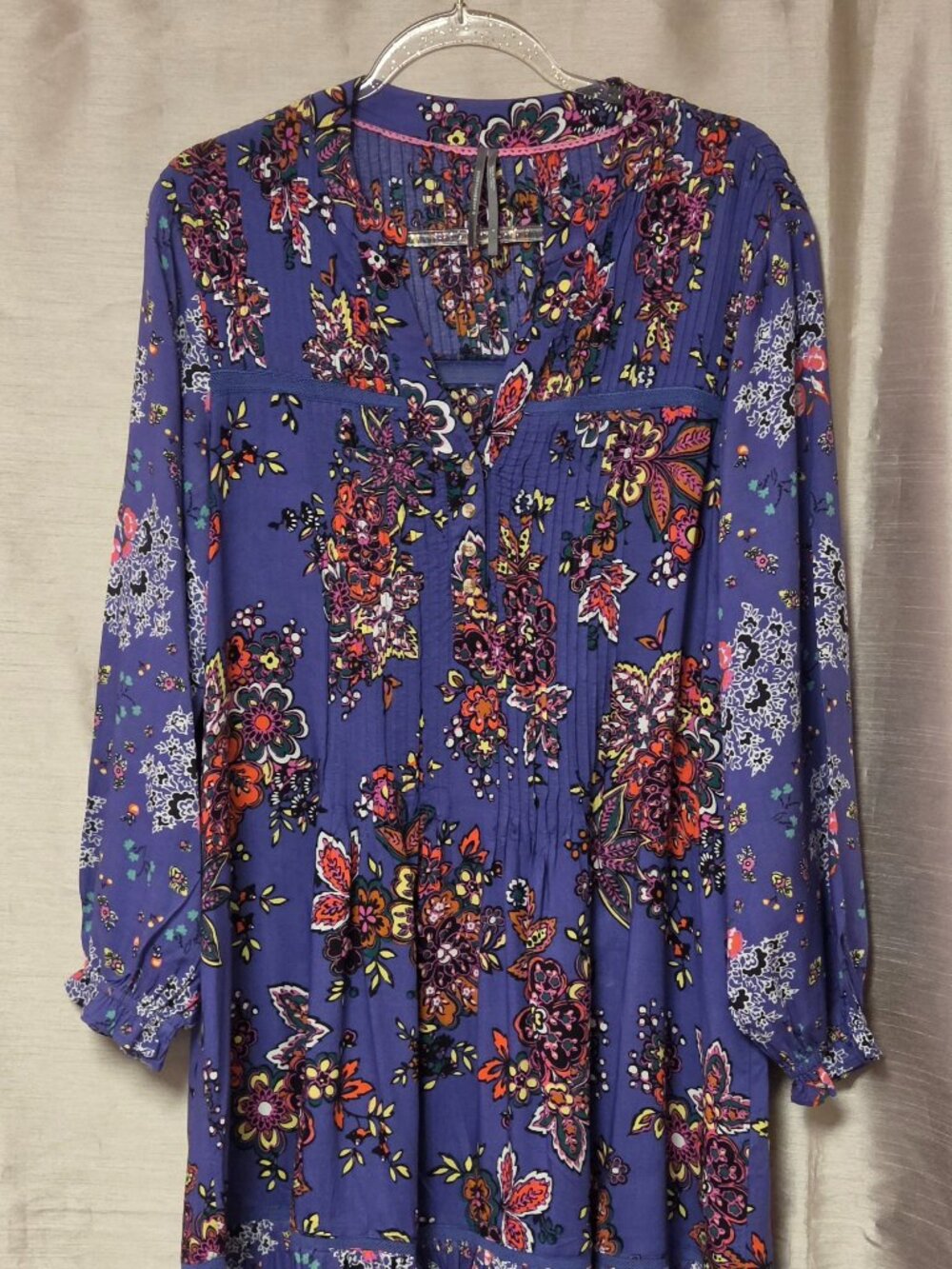 Antropologie Floral Chiffon Midi Dress Purple Ink Boho Chic Autumn S